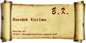 Bendek Kozima névjegykártya
